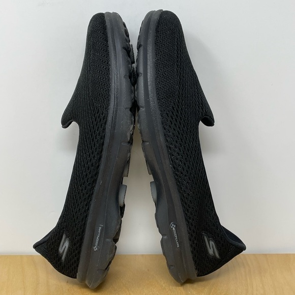 Skechers Go Step Black Knit Mesh Skip On Shoes w/Goga Mat Technology Size 9 - Picture 5 of 10